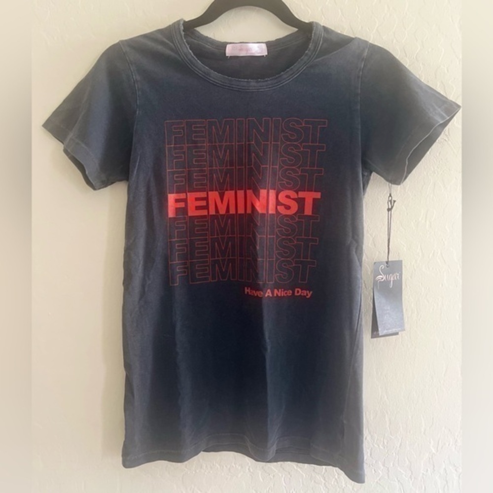 Sugar FEMINIST Logo Tshirt sz M